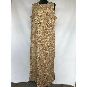 lady dorby Women's brown Dress Size 18W Long Dress Geometric Print